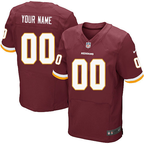 Men's Elite Nike Jersey Burgundy Red Home - Customized NFL Washington Redskins